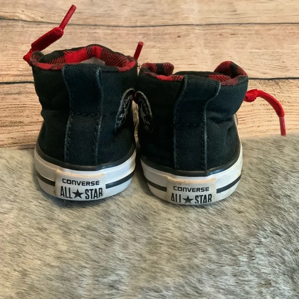 Converse All Star Black & Red Hi-Top Sneakers Size 5
